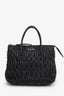Miu Miu Black Quilted Nappa Matelassé Leather Tote with Strap