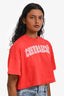 Ami Red Cotton Coeur Sacré Cropped T-shirt Size XS