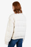 Guest In Residence Cream/Red Wool Cashmere Quilted Reversible Jacket Size X-Large