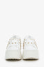 Valentino White Leather Rockstud Platform Sneaker Size 35