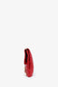 Balenciaga Rouge Grenade Chevre Leather Metallic Edge Envelope Clutch with Strap