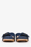 Veronica Beard Blue Denim Buckle Slip-On Sandals Wood Platform Size 8