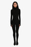 Norma Kamali Black Slim Fit Turtle Catsuit with Footsie Size 36