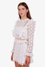 Zimmermann White Cotton Lace Embroidered Top + Short Set Size 1