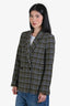 Anine Bing Green Multicolour Checkered Blazer Size XS