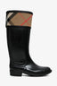 Burberry Black Rubber Check Band Rubber Boots Size 36