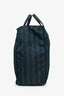 Prada Green/Navy Striped Nylon Tote Bag