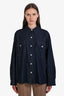 Jenni Kayne Dark Wash Denim Button Down Shirt Size M