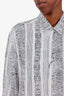 Saint Laurent White Striped Bandana Print Shirt Size 38
