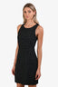 Black Tweed Leather Piping Sleeveless Dress Size 6