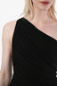 Robe midi « Diana » Norma Kamali unie, à épaule asymétrique et fronces, taille 36