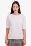 Pre-loved Chanel™ 2005 White Cotton Blend Short Sleeve Knit Top Size 44