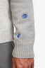Ader Error Grey/Blue Logo Embroidered Cardigan Size A2