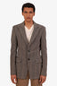 Roberto Cavalli Black/White Wool & Cotton Single Breasted Blazer Size S Mens