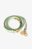 Prada Green Crochet Leather Raffia-Effect Mini Pouch with Strap