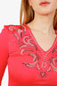 Just Cavalli Pink Embellished Short Dress Size 40