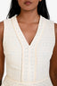 Maje Cream Crochet Sleeveless Dress Midi Skirt Size 1