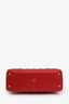 Christian Dior 2012 Red Cannage Lambskin Large Lady Dior with Strap
