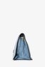 Prada 2019 Blue Glace Calf Flap Messenger Shoulder Bag