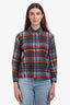 Sibel Saral Red/Multicolour Wool Plaid Flannel Top Size S