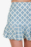 Sandro Blue/White Cropped Top Mini Skirt Set Size 34/0