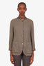 Loro Piana Green Cashmere Alpaca Button Up Jacket Size 36