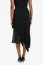 Cushnie Black Silk Blend Asymmetrical Midi Skirt Size 2
