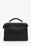 Fendi Black Leather Mini Selleria Peekaboo Fit Bag With Strap