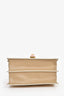 Fendi Beige Leather Floral Detail Kan I Shoulder Bag
