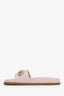 Valentino Pink Leather Chain Slides Size 36.5