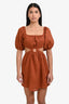 Faithful The Brand Brown Linen Midi Dress Size XS