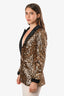 Alice + Olivia Black/Gold Sequin Blazer Size 0