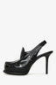 Stella McCartney Black Patent Slingback Loafer Heels Size 39