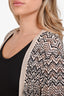 Missoni Pink/Green Chevron Knit Long Open Cardigan Size 48
