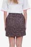 Maje Red/Blue Tweed Zip Up Mini Skirt Size 36