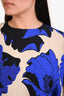 Dries Van Noten Black/Blue/Cream Floral Print Blouse Size 40