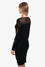 McQ by Alexander McQueen Black Mesh Long Sleeve Dress Size S