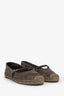 Brunello Cucinelli Brown Suede Maryjane Espadrilles Size 39