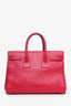 Saint Laurent Pink Leather Small Sac De Jour with Strap