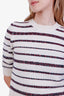 Pre-loved Chanel™ White/Red Striped Cashmere Knit Sweater Size 36