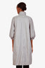 Prada Grey Nylon Zip Up Midi Jacket Size 40