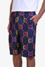 Gucci Blue/Multicolour Nylon GG Shorts Size 44 Mens