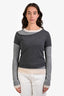 Staud Grey Wool Multi-Layered Sweater Size S