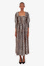 Ganni Leopard Print Cotton Silk Maxi Dress Size 38