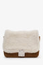 Givenchy Brown Shearling & Suede Logo Shoulder Bag