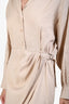 Maje Beige Linen Blend Shirt Belted Midi Dress Size 40