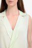 L'Agence Mint Draped Deep-V Neck Tank Size S