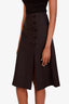 Veronica Beard Black Wool Blend Lace-Up Front Midi Skirt Size 0