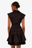 Sandro Black Cotton Button-Up Keyhole Dress Size 34