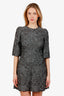 Dolce & Gabbana Grey Metallic Lurex Floral Jacquard Dress Size 40